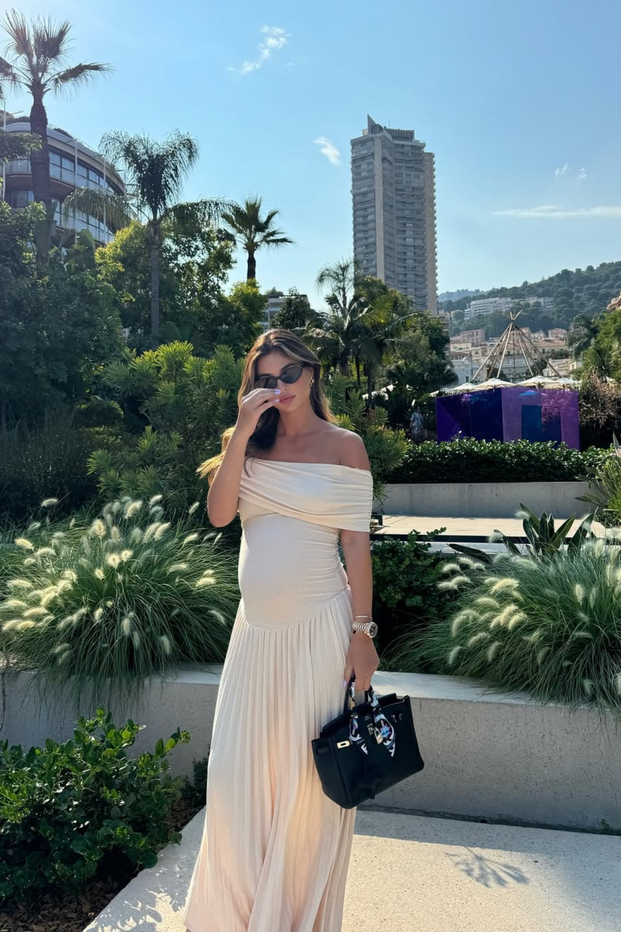 Off Shoulder Maxi Maternity Dress