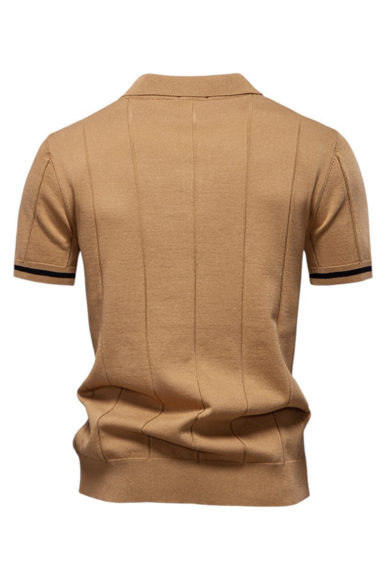 Strikket Poloskjorte med Glidelås