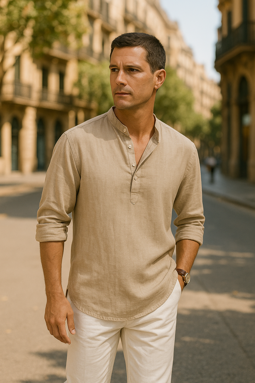 Fylaro - bomullsskjorte beige