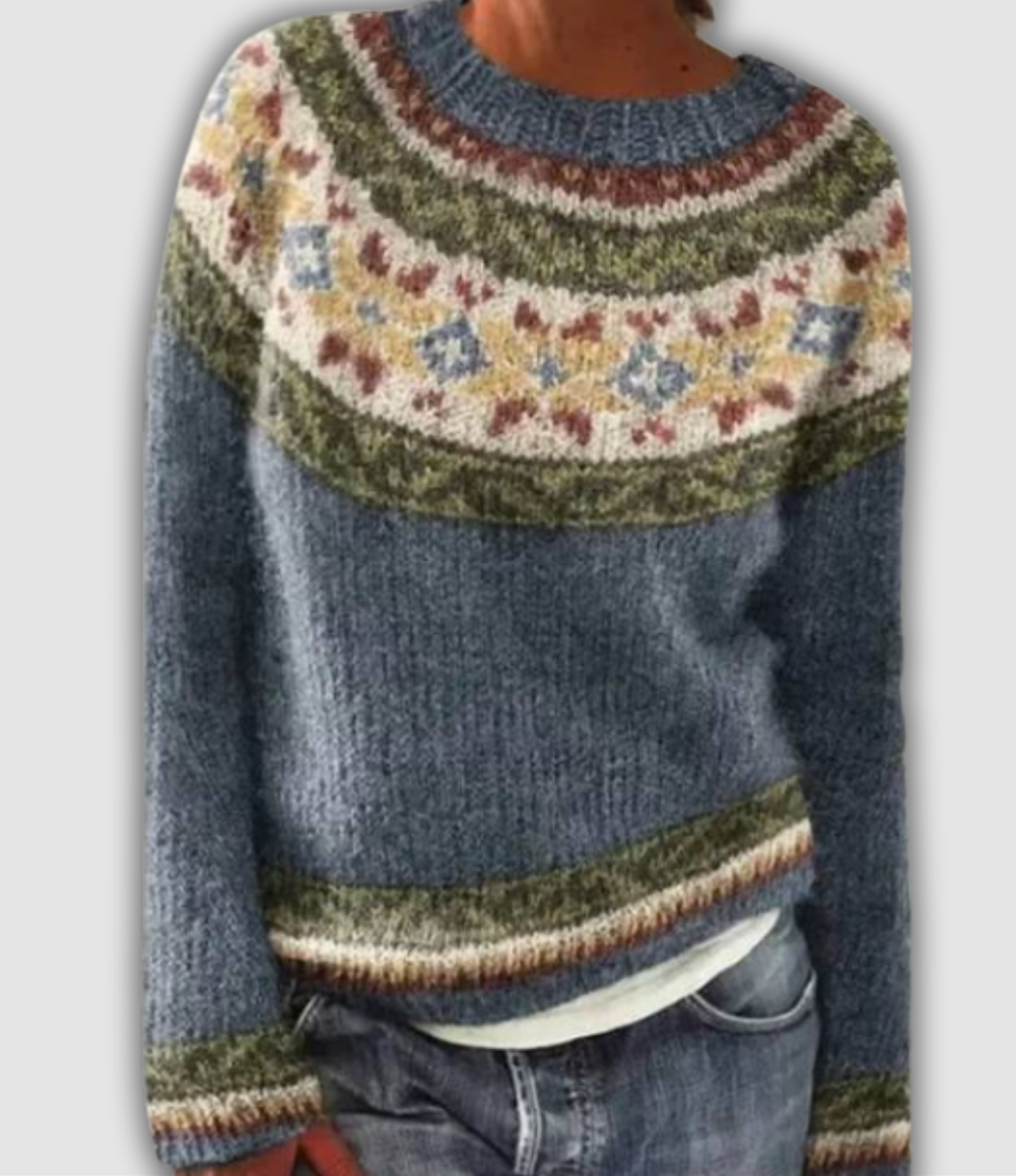 Nayla - mønsterstrikket genser