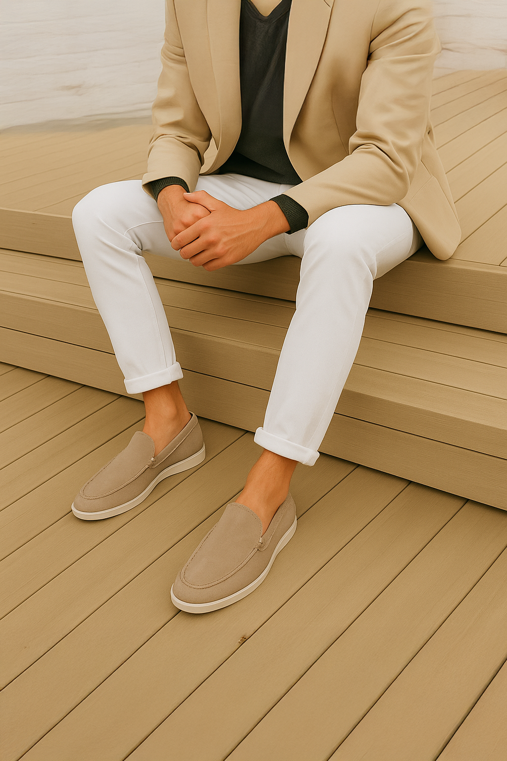 Elegantes mocasines de ante