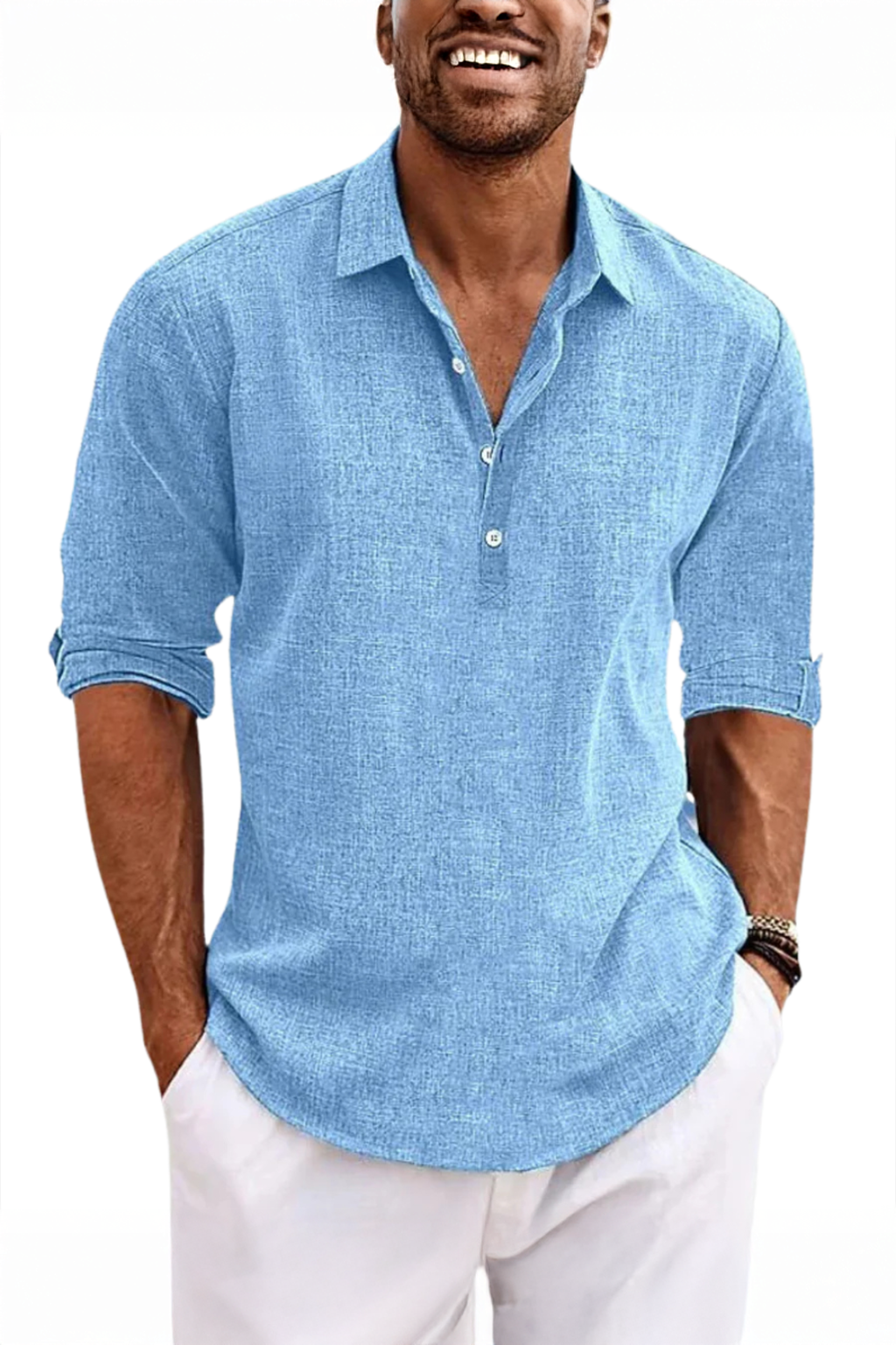 Casual Lin Skjorte for Menn