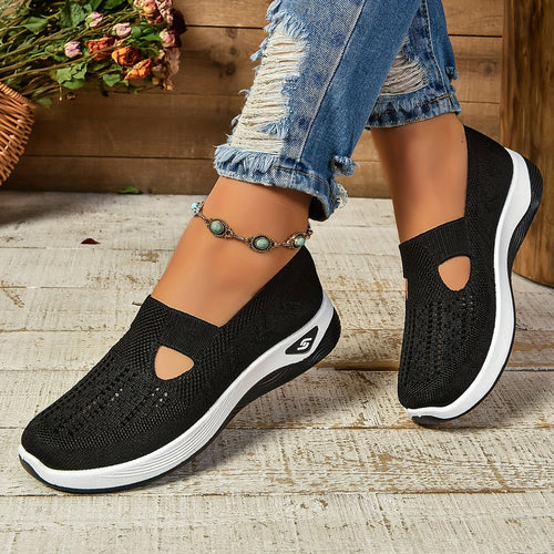 Komfortable Slip-On Sko i Strikket Design