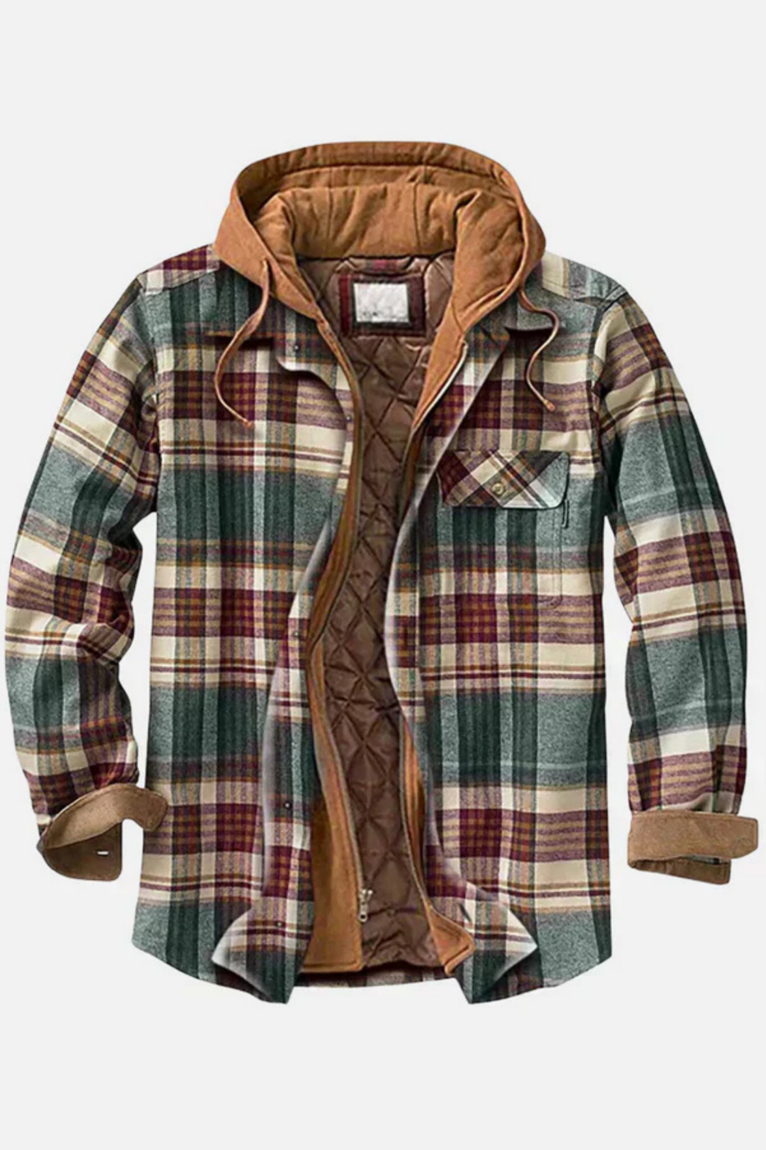 Quilted Check Hoodie Jacket