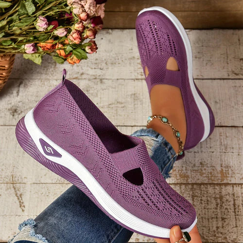 Komfortable Slip-On Sko i Strikket Design
