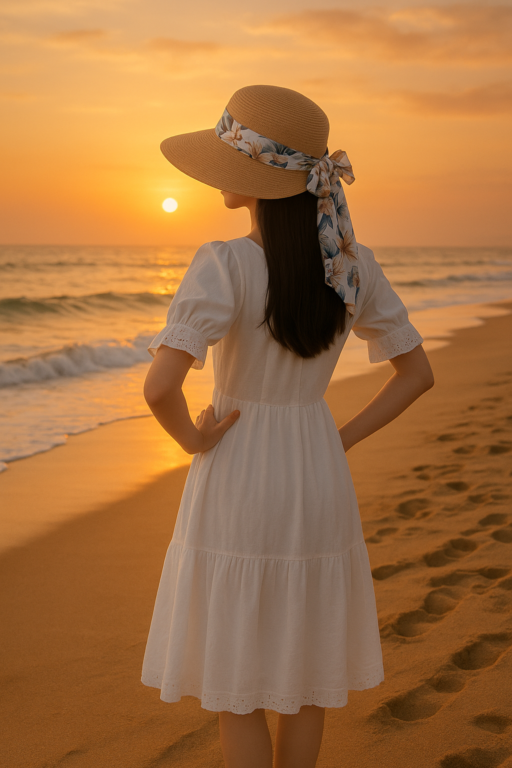Fylaro -  strandhatt med skjerf