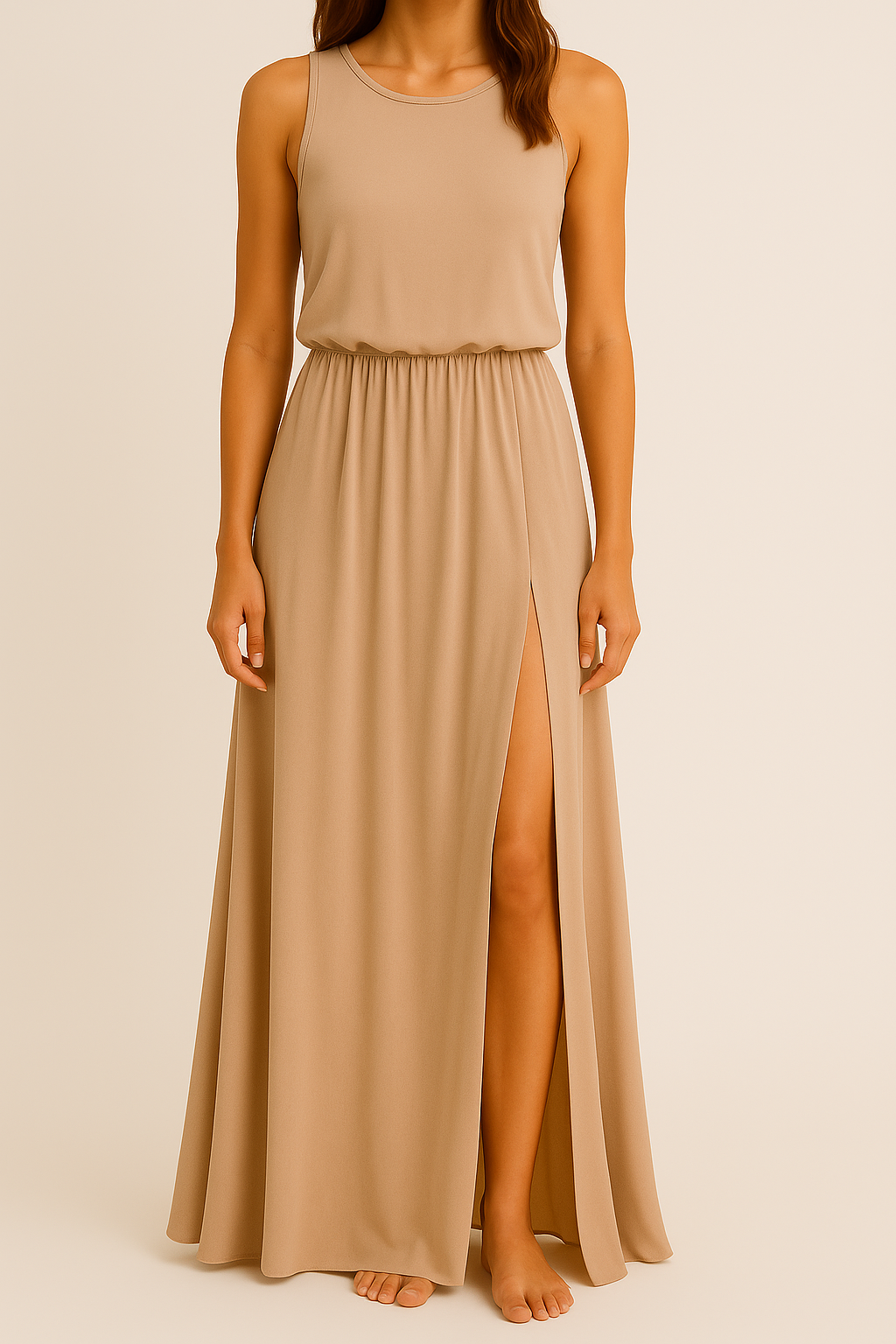 Fylaro - Luftig sommerkjole i beige