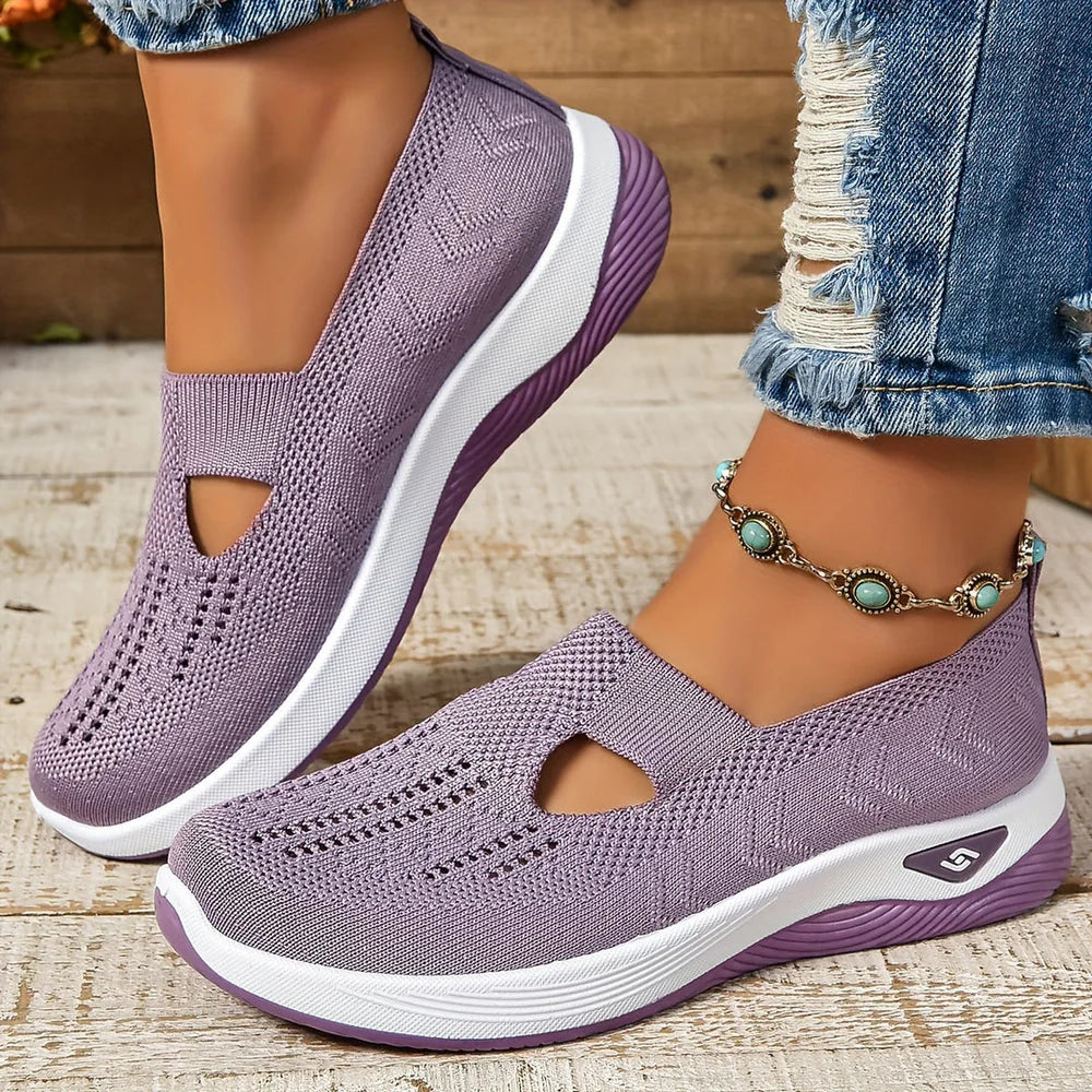 Komfortable Slip-On Sko i Strikket Design