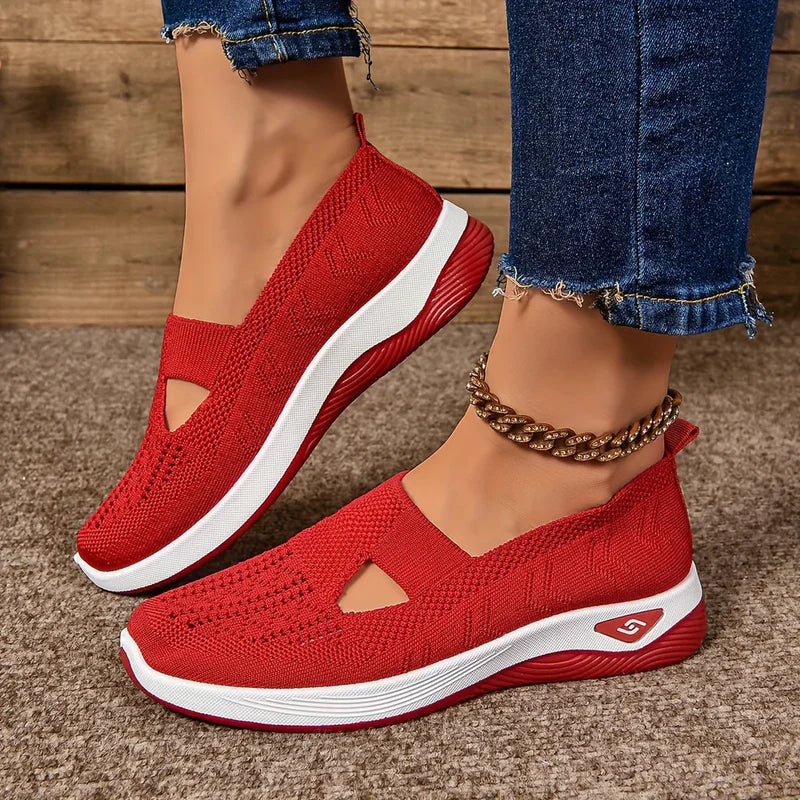 Komfortable Slip-On Sko i Strikket Design