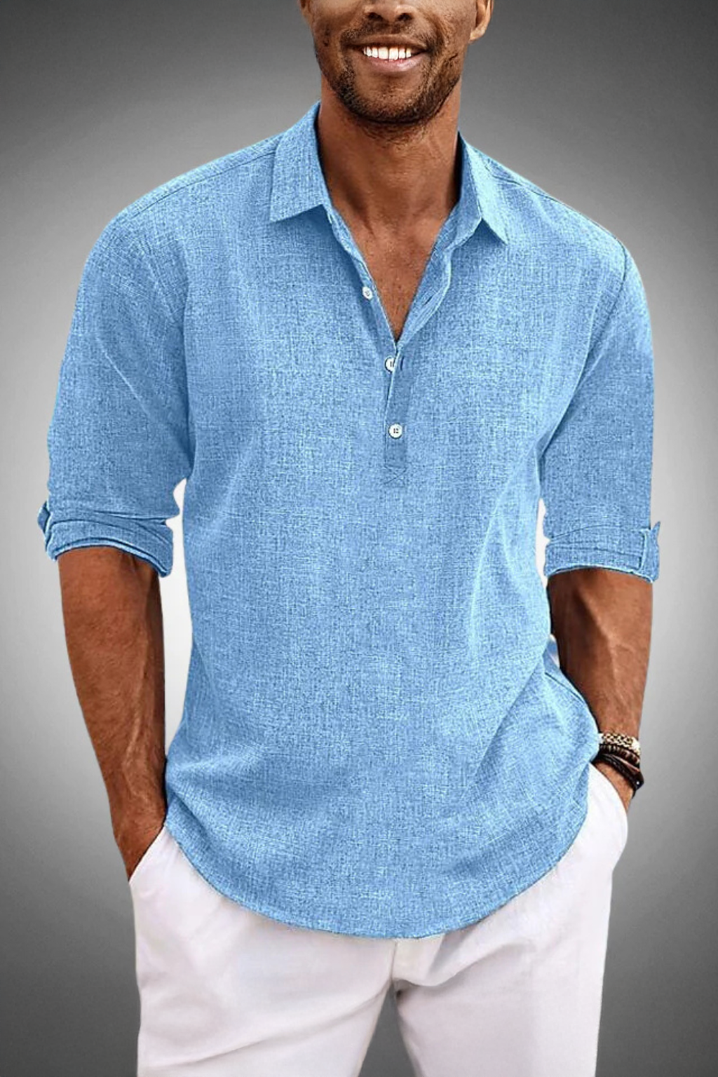 Casual Lin Skjorte for Menn