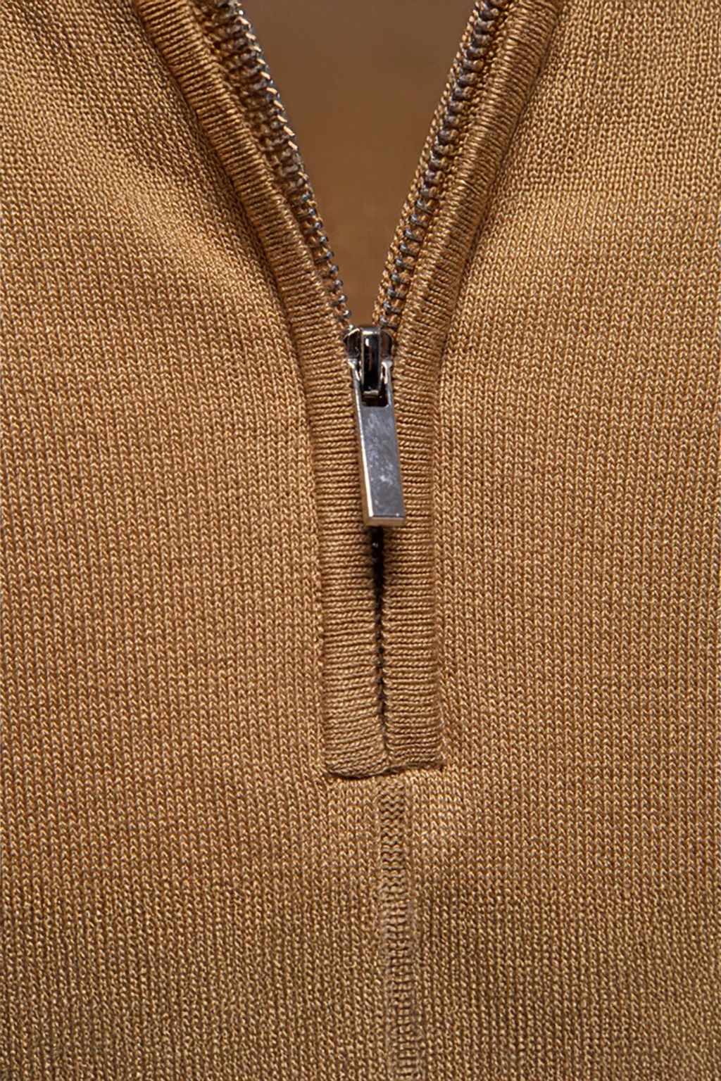 Strikket Poloskjorte med Glidelås